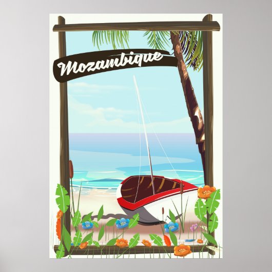 Mosambik Cartoon-Urlaubsposter Poster (Vorne)