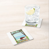 Mosambik Cartoon-Urlaubsposter Rechteckiger Pappuntersetzer (Vor Ort)