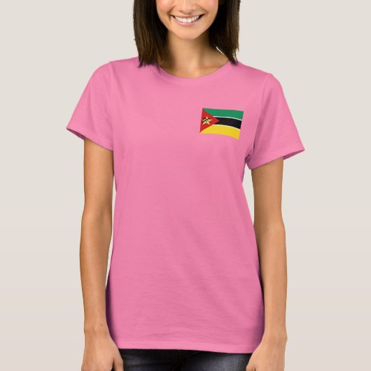 Mosambik Flag and Map T - Shirt (Vorderseite)