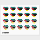 Mosambik Flag Splendid Patriotic Herz-Aufkleber (Blatt)