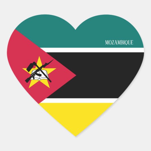 Mosambik Flag Splendid Patriotic Herz-Aufkleber (Vorderseite)