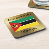 Mosambik Flag+Text-Untersetzer Untersetzer (Linke Seite)