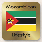 Mosambik Flag+Text-Untersetzer Untersetzer (Vorderseite)