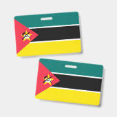 Mosambik-Flagge Ausweis (Vorder- & Rückseite)