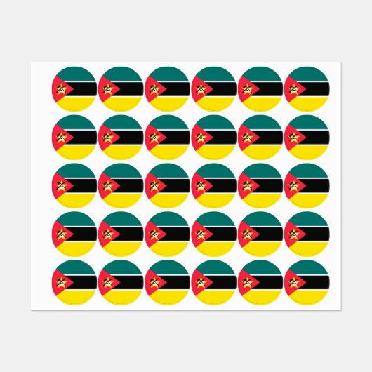 Mosambik-Flagge Etiketten (Blatt)