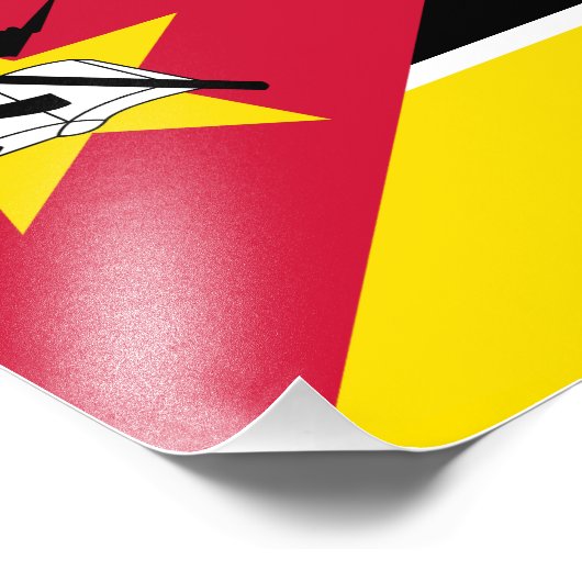 Mosambik-Flagge Fotodruck (Ecke)