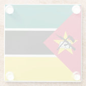 Mosambik-Flagge Glasuntersetzer (Rückseite)