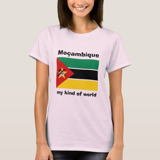 Mosambik-Flagge + Karte + Text-T - Shirt (Vorderseite)