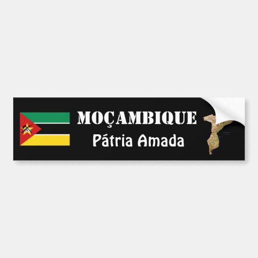 Mosambik-Flagge + Karten-Autoaufkleber Autoaufkleber (Vorne)