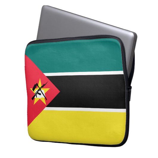 Mosambik-Flagge Laptopschutzhülle (Vorderseite Links)