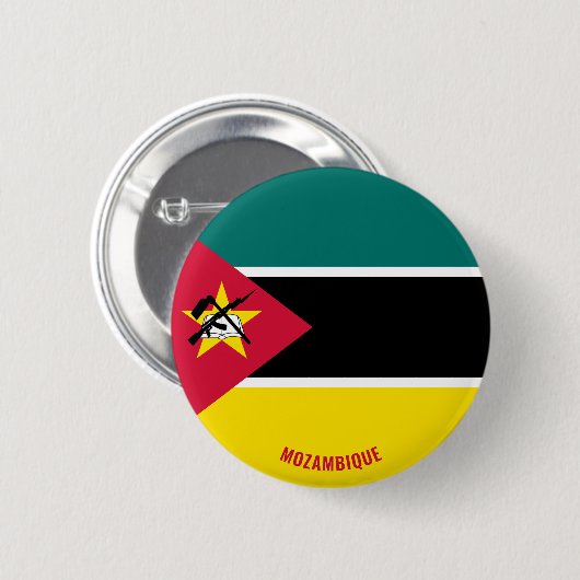 Mosambik-Flagge Niedliches Patriotikum Button (Vorne & Hinten)