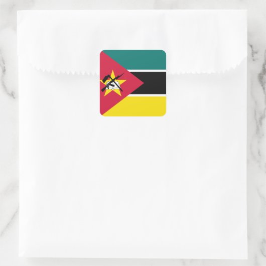 Mosambik-Flagge Quadratischer Aufkleber (Tasche)