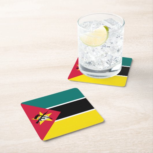 Mosambik-Flagge Rechteckiger Pappuntersetzer (Vor Ort)