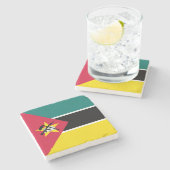 Mosambik-Flagge Steinuntersetzer (Seitenansicht)