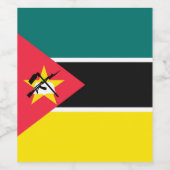 Mosambik-Flagge Weinetikett (Einzelnes Label)