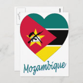 Mosambik-Flaggenherz Postkarte (Vorne/Hinten)