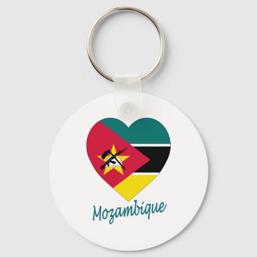 Mosambik-Flaggenherz Schlüsselanhänger (Vorderseite)