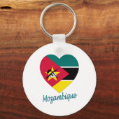 Mosambik-Flaggenherz Schlüsselanhänger (Vorderseite)