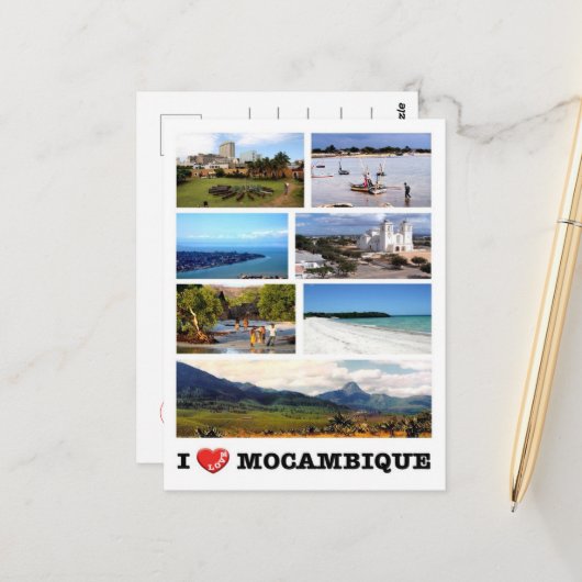 Mosambik - I Liebe - Postkarte (Vorderseite/Rückseite Beispiel)