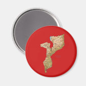 Mosambik Karte Magnet (Vorderseite/Rückseite)