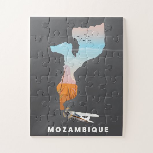 Mosambik-Karte Puzzle (Vertikal)