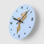 Mosambik-Kartenuhr Runde Wanduhr (Winkel)