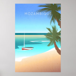 Mosambik Minimal Reiseplakat Poster