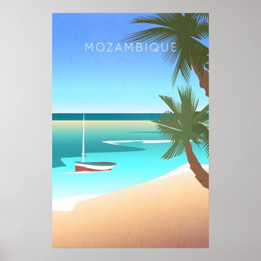 Mosambik Minimal Reiseplakat Poster (Vorne)