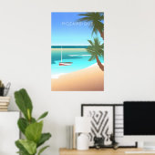 Mosambik Minimal Reiseplakat Poster (Heimbüro)