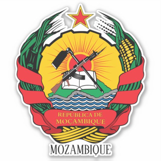 Mosambik National Emblem Patriotic Aufkleber (Vorderseite)