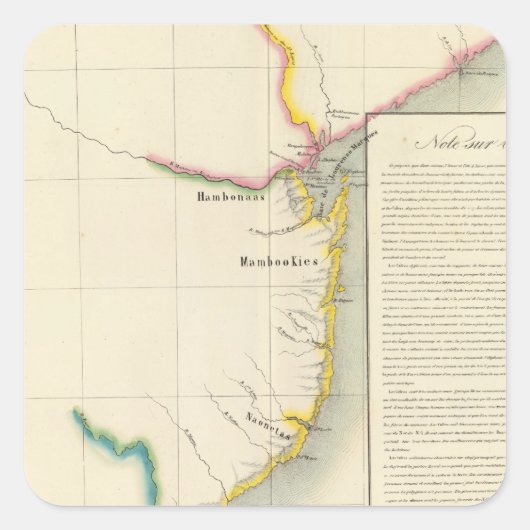 Mosambik, Südafrika 52 Quadratischer Aufkleber (Vorderseite)