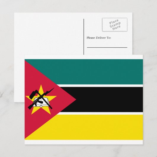 mosambikanische Flagge, Flagge Mosambiks Postkarte (Vorne/Hinten)