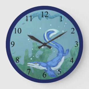 Mosasaurus Große Wanduhr