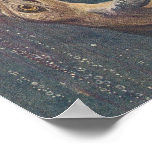 Mosasaurus Ichthyosaurus Antiquitätendruck Poster (Ecke)