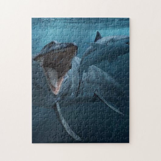 Mosasaurus jagen Haiposter Acryldruck Puzzle (Vertikal)