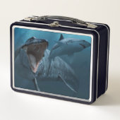 Mosasaurus jagender Hai Metall Brotdose (Vorderseite)