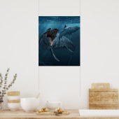 Mosasaurus jagender Hai Poster (Küche)