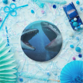 Mosasaurus versus Megalodon Pappteller (Party)