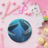 Mosasaurus versus Megalodon Pappteller (Party)