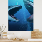 Mosasaurus versus Megalodon Poster (Küche)