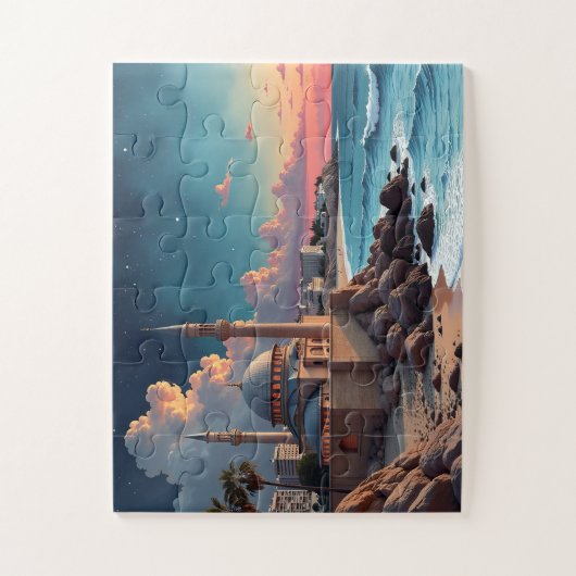 Moschee Abend 2 Puzzle (Vertikal)