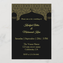 Moschee auf dem Damaskepmuster Hochzeit Einladung