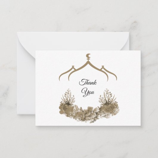 Moschee Blume Danke Karte (Vorderseite)