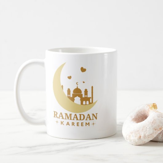 Moschee Crescent Moon Ramadan Kareem -2023- Kaffeetasse (Mit Donut)