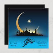 Moschee Crescent Moon Ramadan, türkis, schwarz Einladung (Vorne/Hinten)