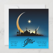 Moschee Crescent Moon Ramadan, türkis, schwarz Einladung (Vorderseite)