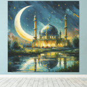 Moschee-Crescent-Sterne-Malerei Leinwanddruck (Insitu (Holzboden))