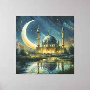 Moschee-Crescent-Sterne-Malerei Leinwanddruck