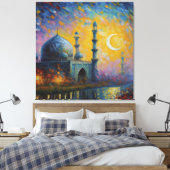 Moschee-Crescent-Sterne-Malerei Leinwanddruck (Insitu (Schlafzimmer))