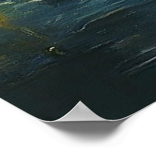 Moschee-Crescent-Sterne-Malerei Poster (Ecke)